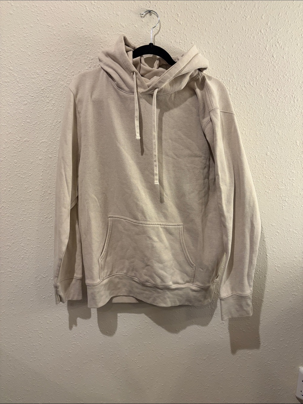 Classic Men's Pullover Hoodie in Light Cream